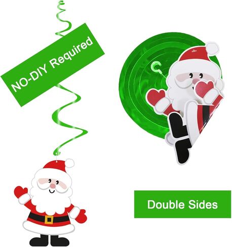 زخارف دوامات معلقة لعيد الميلاد من Tifeson - 36 قطعة من شرائط السقف المعلقة لعيد الميلاد - دوامات ندفة الثلج لرجل الثلج للمنزل في الأماكن المغلقة والخارجية، لوازم ديكور حفلات العطلات in Kuwait
