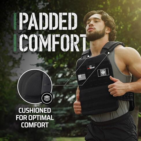 Amstaff Tactical Weighted Vest - Adjustable Weight Vests - Versatile Wearable Vest for Fitness Workouts, Strength and Endurance Training, Running in Kuwait