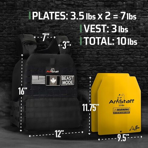 Amstaff Tactical Weighted Vest - Adjustable Weight Vests - Versatile Wearable Vest for Fitness Workouts, Strength and Endurance Training, Running in Kuwait