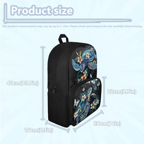 Turtle Preschool Backpack for Girls with Lunch Box Cute Bookbag School Bag Set for Kids Floral Kindergarten Backpack Children Book Bag 15.7 inch Travel Daypack Back Pack in Saudi Arabia