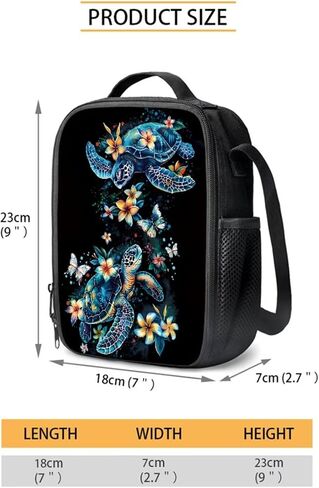 Turtle Preschool Backpack for Girls with Lunch Box Cute Bookbag School Bag Set for Kids Floral Kindergarten Backpack Children Book Bag 15.7 inch Travel Daypack Back Pack in Saudi Arabia
