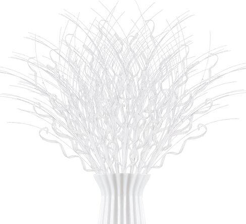 8Pcs Christmas Glitter Curly Ting Branches 17.3 Inch Faux Christmas Picks Decorative Glitter Sprays Artificial Curly Wispy Willow Twigs for Wreath Vase Party Wedding Home Decor in Saudi Arabia