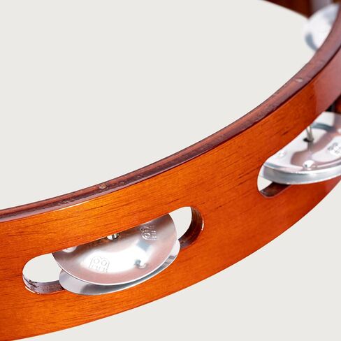 Meinl Percussion Traditional Goatskin Headed Wood Tambourine with Aluminum Jingles, Double Row — NOT Made in China — for All Musicians, 2-Year Warranty (TAH2A-AB) in Saudi Arabia