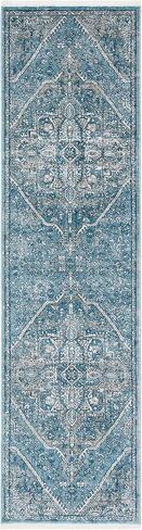 SAFAVIEH Victoria Collection Runner Rug - 2'2" x 6', Blue & Grey, Vintage Traditional Distressed Design, Non-Shedding & Easy Care, Ideal for High Traffic Areas in Living Room, Bedroom (VIC932F) in Saudi Arabia