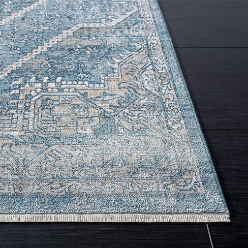 SAFAVIEH Victoria Collection Runner Rug - 2'2" x 6', Blue & Grey, Vintage Traditional Distressed Design, Non-Shedding & Easy Care, Ideal for High Traffic Areas in Living Room, Bedroom (VIC932F) in Saudi Arabia
