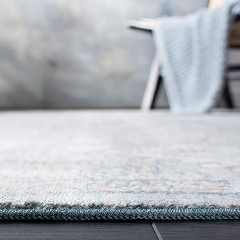SAFAVIEH Victoria Collection Runner Rug - 2'2" x 6', Blue & Grey, Vintage Traditional Distressed Design, Non-Shedding & Easy Care, Ideal for High Traffic Areas in Living Room, Bedroom (VIC932F) in Saudi Arabia