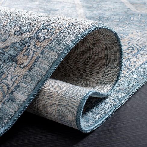 SAFAVIEH Victoria Collection Runner Rug - 2'2" x 6', Blue & Grey, Vintage Traditional Distressed Design, Non-Shedding & Easy Care, Ideal for High Traffic Areas in Living Room, Bedroom (VIC932F) in Saudi Arabia