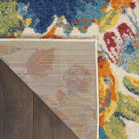 Nourison Allur Modern Ivory Multicolor 2' x 3' منطقة - سجادة، سهلة التنظيف، لا تساقط، غرفة النوم، غرفة المعيشة، غرفة الطعام، المطبخ (2x3) in Kuwait