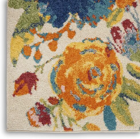 Nourison Allur Modern Ivory Multicolor 2' x 3' منطقة - سجادة، سهلة التنظيف، لا تساقط، غرفة النوم، غرفة المعيشة، غرفة الطعام، المطبخ (2x3) in Kuwait