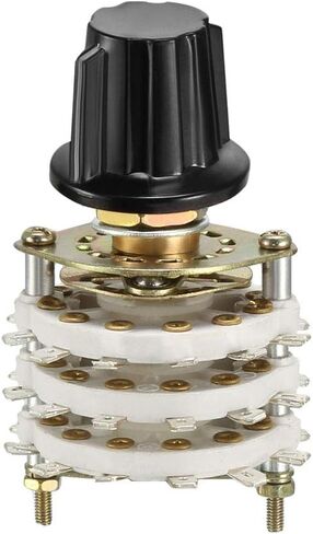 uxcell® 6P5T 6 Pole 5 Throw 3 Deck Band Channel Rotary Switch Selector with Plastic Knob in Saudi Arabia
