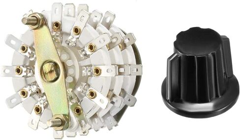 uxcell® 6P5T 6 Pole 5 Throw 3 Deck Band Channel Rotary Switch Selector with Plastic Knob in Saudi Arabia
