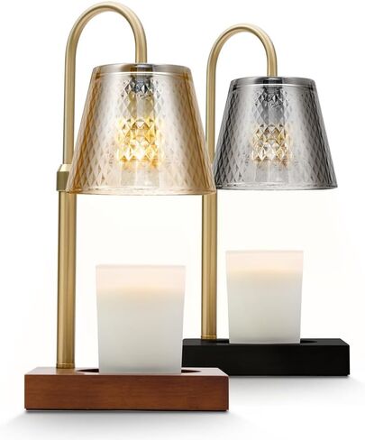 Candle Warmer Lamp: Adjustable Height, Dimmer, and On/Off Timer (8H/4H/2H) - an Elegant and Creative Gift, Fits Various Sizes of Scented Candles (Amber) in Saudi Arabia