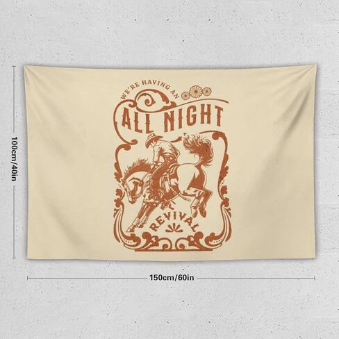 All Night Revival Tapestry 60x40 Room Decor Music Poster Print Rustic Americana Art Wall Decor Country Fan Cowboy Coastal Cowgirl Gift Home Bedroom Living Man Cave in Saudi Arabia
