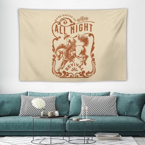 All Night Revival Tapestry 60x40 Room Decor Music Poster Print Rustic Americana Art Wall Decor Country Fan Cowboy Coastal Cowgirl Gift Home Bedroom Living Man Cave in Saudi Arabia