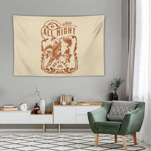 All Night Revival Tapestry 60x40 Room Decor Music Poster Print Rustic Americana Art Wall Decor Country Fan Cowboy Coastal Cowgirl Gift Home Bedroom Living Man Cave in Saudi Arabia