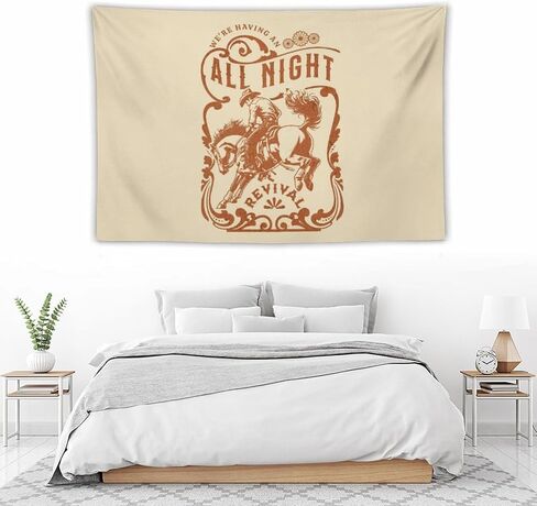 All Night Revival Tapestry 60x40 Room Decor Music Poster Print Rustic Americana Art Wall Decor Country Fan Cowboy Coastal Cowgirl Gift Home Bedroom Living Man Cave in Saudi Arabia