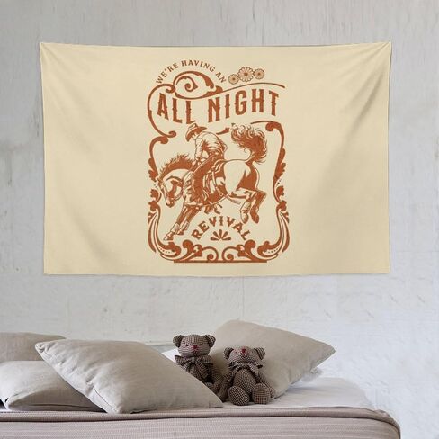 All Night Revival Tapestry 60x40 Room Decor Music Poster Print Rustic Americana Art Wall Decor Country Fan Cowboy Coastal Cowgirl Gift Home Bedroom Living Man Cave in Saudi Arabia