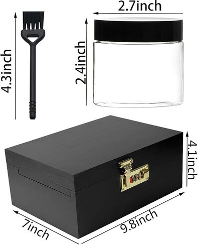 Large Bamboo Box Decorative Box, Storage Box, Built-In Combo Lock - Jar, Brush,Box with Lock Stash in Saudi Arabia