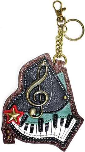 Chala Rock Star Guitar Key Chain Coin Purse Leather Bag Fob Charm New in Saudi Arabia