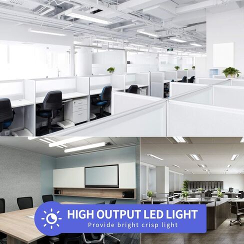 مصابيح إضاءة LED TRLIFE 4FT، مصابيح أنبوبية LED T8 4FT 28W 5000K ضوء النهار الأبيض، 3360 لومن استبدال مصابيح LED ذات الصف المزدوج لتركيبات الفلورسنت 4FT، غطاء شفاف، يعمل بالطاقة المزدوجة، إزالة الصابورة (4 عبوات) in Saudi Arabia