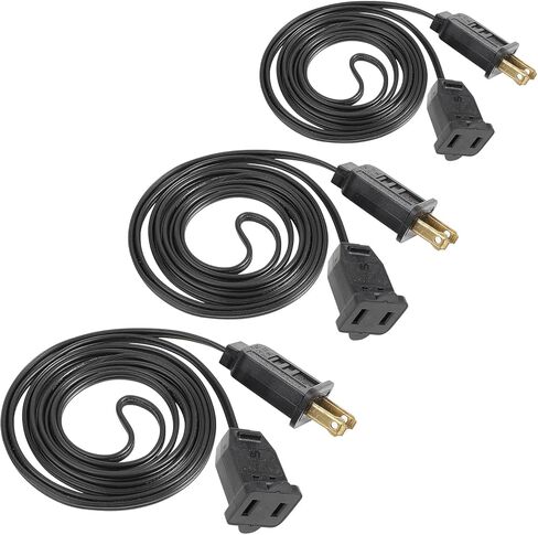 3 Pack Green Extension Cord 6 Feet 2 Prong Extension Cord for Christmas Lights Waterproof with 2 Pole Brass Straight Blades Polarized Plug, for Connect/Extend Christmas Light Indoor Outdoor (18Ft) in Saudi Arabia