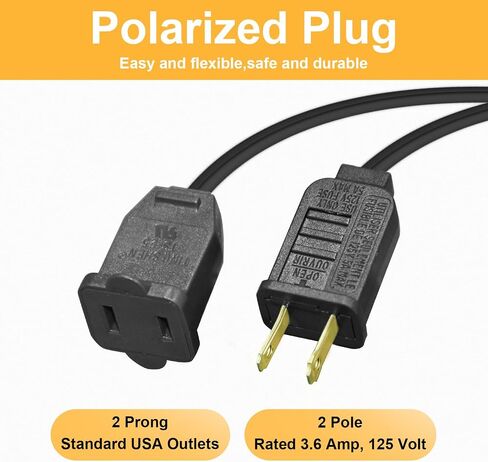 3 Pack Green Extension Cord 6 Feet 2 Prong Extension Cord for Christmas Lights Waterproof with 2 Pole Brass Straight Blades Polarized Plug, for Connect/Extend Christmas Light Indoor Outdoor (18Ft) in Saudi Arabia