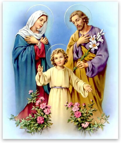 Holy Family Wall Art Canvas - Mary Joseph and Baby Jesus Picture - Fine Art Prints - Jesus Poster Christian Wall Decor for Living Room Bedroom Office Unframed (12x15in/30x38cm) in Saudi Arabia