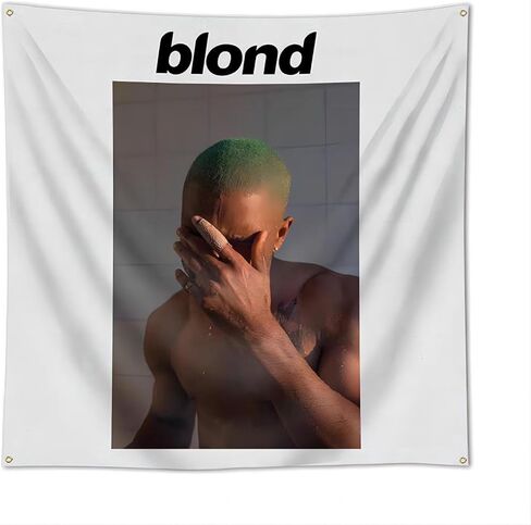 JGQ Frank نسيج ألبوم المحيط غطاء العلم نسيج ملصق أشقر، مناسب للغرف، نسيج مقاس 4X4 قدم، نسيج ممتع للرجال، أبيض، مجهز بأربعة أبازيم نحاسية لسهولة التعليق in Saudi Arabia