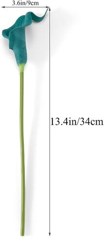 22pcs 13.4 Inch Peacock Blue Lataex Real Touch Artificial Calla Lily Flowers, for Home Decor for Spring Flowers, Home Kitchen, Wedding Decorations, and centerpieces. in Kuwait