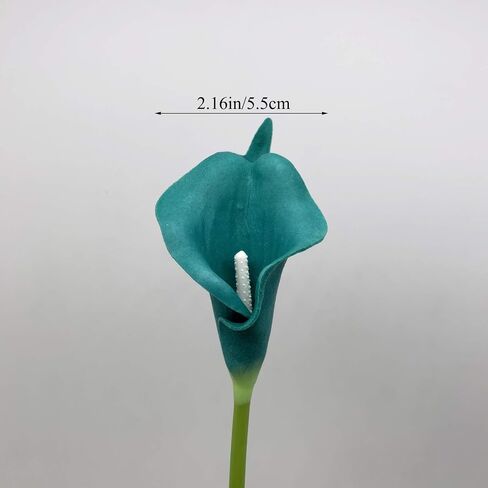 22pcs 13.4 Inch Peacock Blue Lataex Real Touch Artificial Calla Lily Flowers, for Home Decor for Spring Flowers, Home Kitchen, Wedding Decorations, and centerpieces. in Kuwait