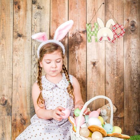 Dohia Easter Wooden Hanging Sign Happy Easter Peeps Bunny Wooden Door Sign Easter Rabbit Wood Hanging Door Sign for Spring Easter Tree Front Door Decoration D2-FHJMZMG (1, Rabbit Tail) in Saudi Arabia
