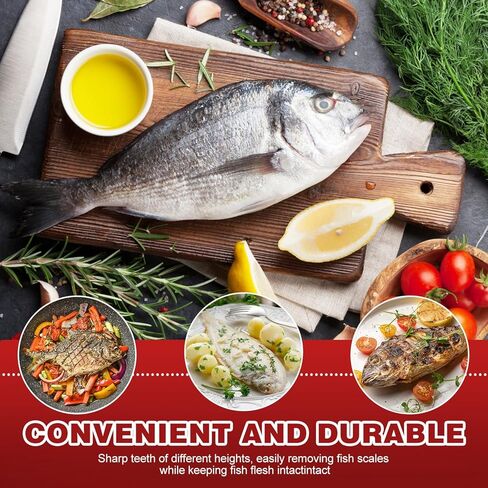 2Pcs Stainless Steel Sharp Durable Fish Scale Remover, 304 Stainless Steel Fish Scale Remove, Portable Fish Scale Remover, Quick Fish Descaler Tool for Chef and Home Cooks Fish Cleaning Tools in Kuwait