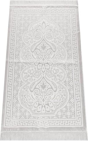 ihvan online, Soft Plush Lux Velvet Muslim Prayer Rug | Thick Janamaz | Sajadah | Soft Islamic Prayer Rug | Islamic Gifts | Prayer Carpet Mat, Elegant, Color: Pink in Saudi Arabia