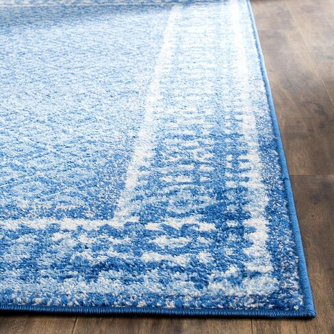 SAFAVIEH Adirondack Collection Runner Rug - 2'6" x 20', Light Blue & Dark Blue, Distressed Design, Non-Shedding & Easy Care, Ideal for High Traffic Areas in Living Room, Bedroom (ADR110F) in Saudi Arabia