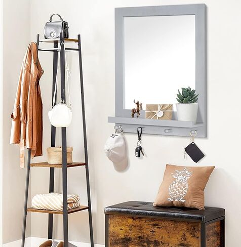 مرآة حائط مستطيلة باللون الرمادي من AOAOPQ مع تعليق ذاتي لديكور الحائط وغرفة النوم وغرفة المعيشة ومدخل غرفة المعيشة، مرآة لعيد الميلاد والعام الجديد in Kuwait