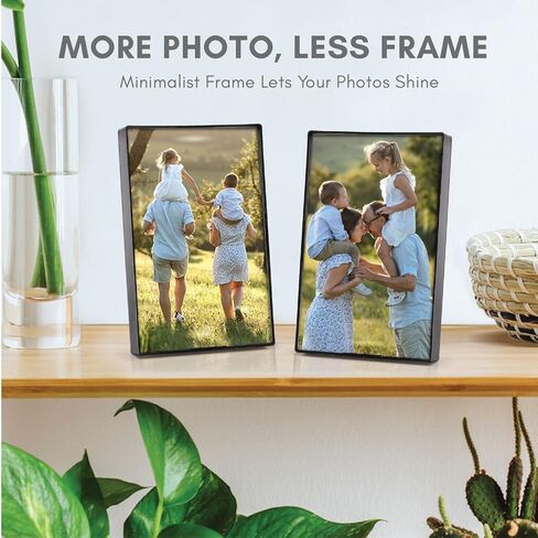 MANTELLO ESSENTIALS Front Loading Black Picture Frame - 4x6-Inch Photos -For Tabletop or Wall Decor - Artwork - 1 Pack in Kuwait