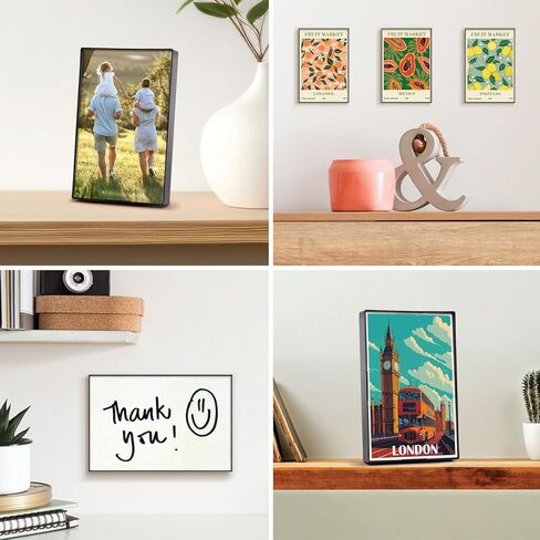 MANTELLO ESSENTIALS Front Loading Black Picture Frame - 4x6-Inch Photos -For Tabletop or Wall Decor - Artwork - 1 Pack in Kuwait