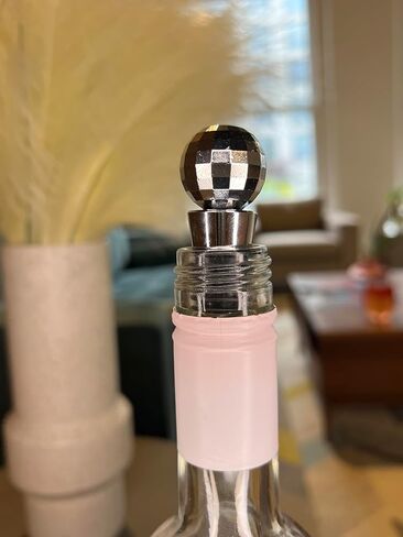 سدادة نبيذ كرة ديسكو من NPW، سدادة نبيذ قابلة لإعادة الاستخدام، ملحقات الحفلات الرجعية، سدادة زجاجات 70 ثانية، أدوات شرب كرة مرآة للبار، مناسبة للزجاجة القياسية in Kuwait