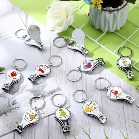 روشتيا 30 قطعة سلسلة مفاتيح ملهمة لقص الأظافر مع اقتباسات تحفيزية لتقدير هدية الشكر (الفاكهة) in Kuwait