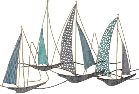 DECO DE VILLE Contemporary Modern Design Nautical Style Sail Boats Theme Metal Wall Sculpture Marine Decor,sailboat-A in Saudi Arabia
