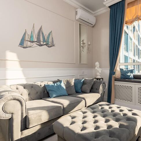 DECO DE VILLE Contemporary Modern Design Nautical Style Sail Boats Theme Metal Wall Sculpture Marine Decor,sailboat-A in Saudi Arabia