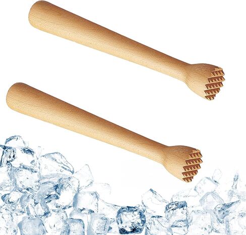 POFUIERKN Wooden Cocktail Muddler 10inch Long Muddler Cocktail Muddler Wood Bar Muddler Ice Crusher Bar Accessory for Making Cocktails and Juice Drinks Tools in Saudi Arabia