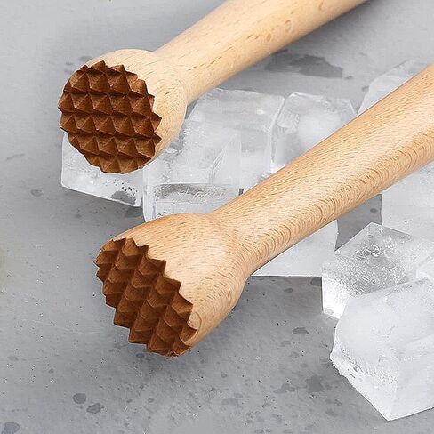 POFUIERKN Wooden Cocktail Muddler 10inch Long Muddler Cocktail Muddler Wood Bar Muddler Ice Crusher Bar Accessory for Making Cocktails and Juice Drinks Tools in Saudi Arabia