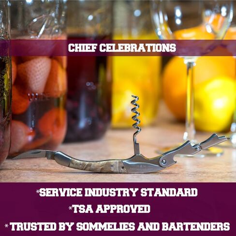 Chief Celebrations Waiters Corkscrew - Service Industry Standard Double Hinged Wine Key, Bottle Opener and Foil Cutter. Service Industry Standard Wine Key for Servers, Bartenders, and Sommeliers in Saudi Arabia