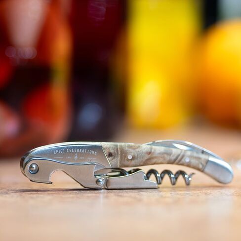 Chief Celebrations Waiters Corkscrew - Service Industry Standard Double Hinged Wine Key, Bottle Opener and Foil Cutter. Service Industry Standard Wine Key for Servers, Bartenders, and Sommeliers in Saudi Arabia