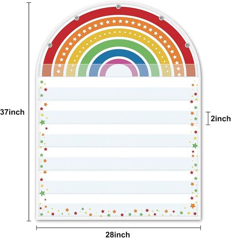 Godery Black 7 Pocket Chart (Black Rainbow) in Saudi Arabia