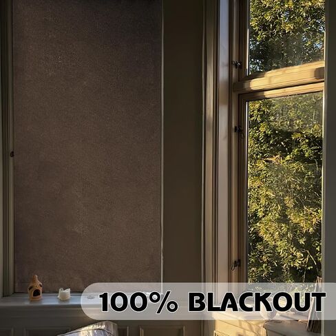 RYB HOME 100% Blackout French Door Linen Curtain for Glass Door Window, Light Blocking Privacy Door Window Drapes for Front Tricia Door Lightweight Tie up Shade, W 26 x L 72, Mocha, 1 Panel in Saudi Arabia