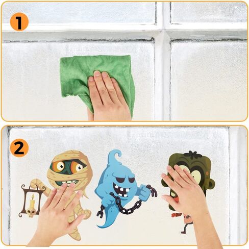 ملصقات نافذة الهالوين، 163 قطعة من ملصقات نافذة اليقطين الثابتة ديكورات لطيفة للهالوين للأطفال، شارات نافذة شبح شبح العنكبوت لحفلة الهالوين 10 ورقات in Kuwait