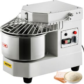 VEVOR Commercial Food Mixer, 7.3Qt Capacity, 450W Dual Rotating Dough Kneading Machine with Food-grade Stainless Steel Bowl, Security Shield & Timer Included, Baking Equipment for Restaurant Pizzeria in Saudi Arabia