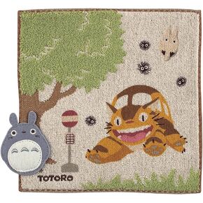 Marushin My Neighbor Totoro Totoro at Catbus Station Mini Towel - Official Studio Ghibli Merchandise, 23×２３㎝